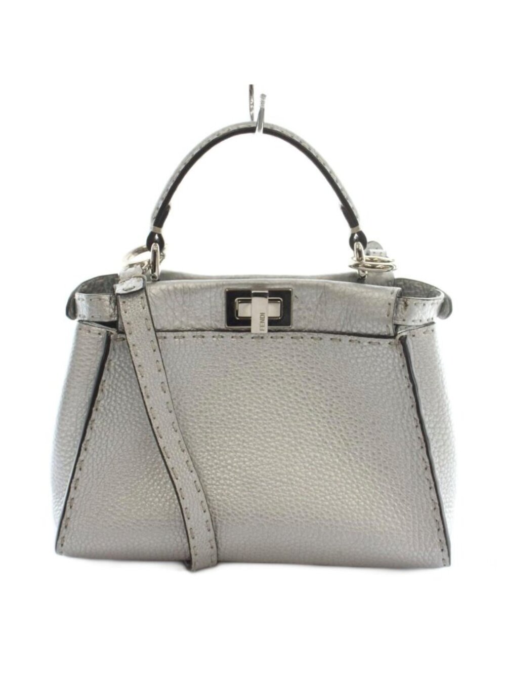 Fendi Peekaboo Mini Selleria 2-Way Handbag Shoulder One Handle Turnlock Logo